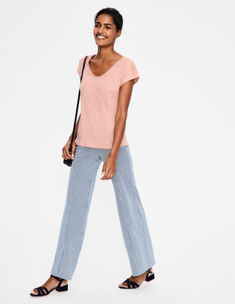 Linen Voop Tee - Chalky Pink Linen Voop Tee - Chalky Pink