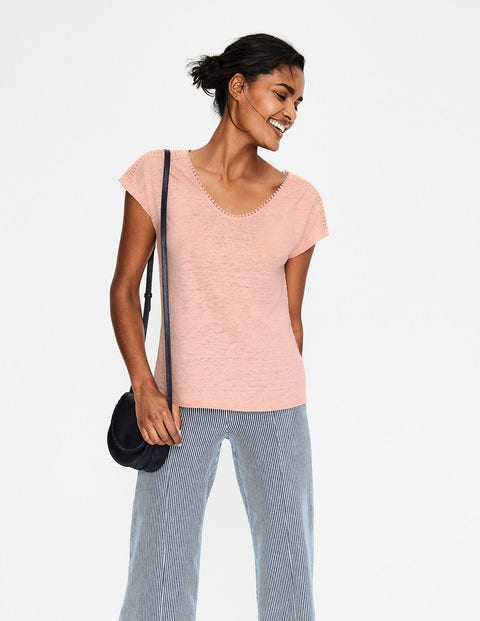 Linen Voop Tee - Chalky Pink Linen Voop Tee - Chalky Pink