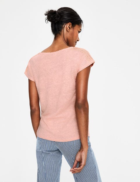 Linen Voop Tee - Chalky Pink Linen Voop Tee - Chalky Pink