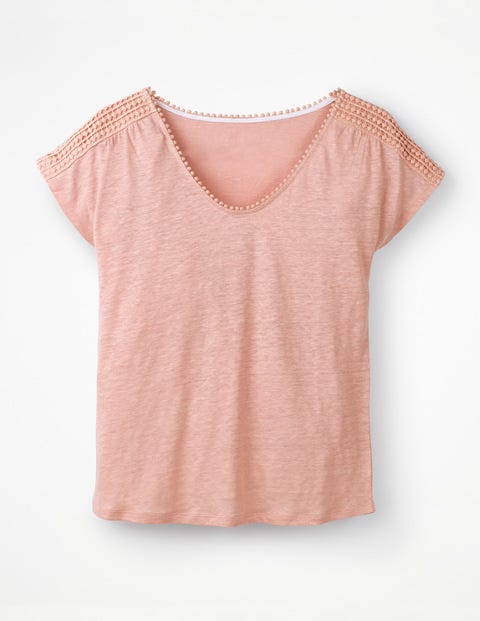 Linen Voop Tee - Chalky Pink Linen Voop Tee - Chalky Pink
