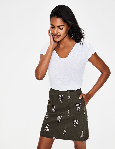 Linen Voop Tee - White Linen Voop Tee - White