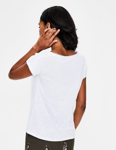 Linen Voop Tee - White Linen Voop Tee - White