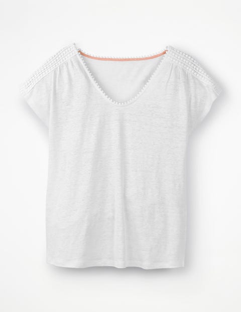 Linen Voop Tee - White Linen Voop Tee - White