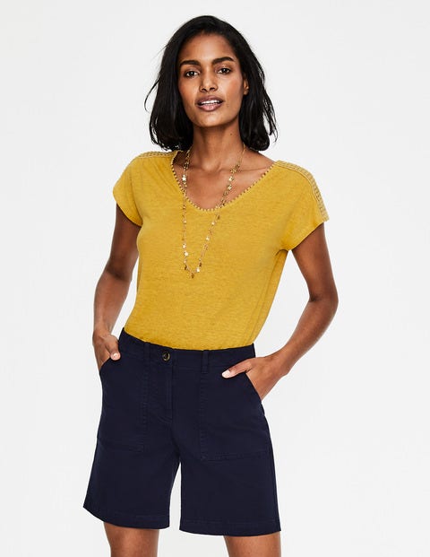 Linen Voop Tee - Dijon Linen Voop Tee - Dijon