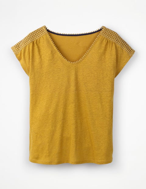 Linen Voop Tee - Dijon Linen Voop Tee - Dijon