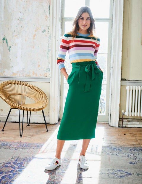 Cashmere Crew Neck Jumper - Multi Stripe Cashmere Crew Neck Jumper - Multi Stripe