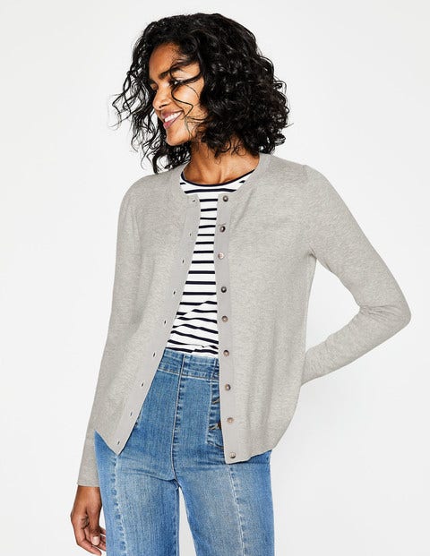 Amelia Crew Cardigan - Silver Melange Amelia Crew Cardigan - Silver Melange