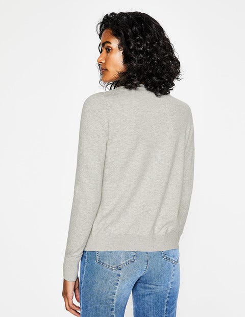 Amelia Crew Cardigan - Silver Melange Amelia Crew Cardigan - Silver Melange