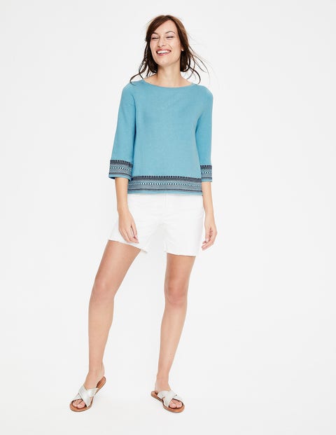 Colette Embroidered Jumper - Heron Blue Colette Embroidered Jumper - Heron Blue