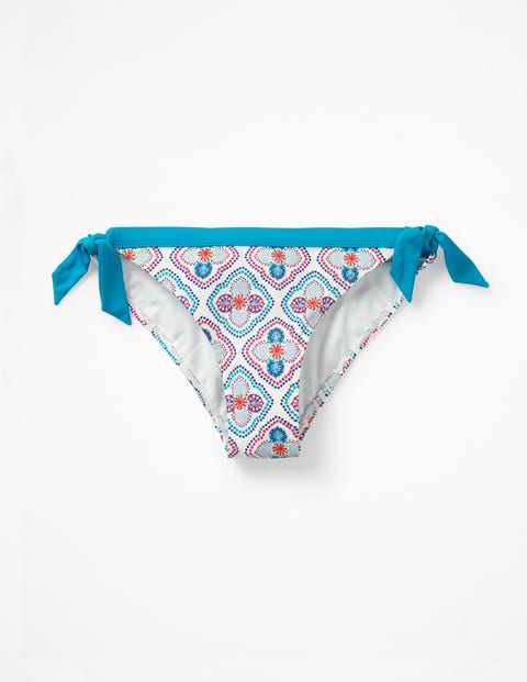 Tie Bikini Bottoms - Ivory, Holiday Tile Tie Bikini Bottoms - Ivory, Holiday Tile