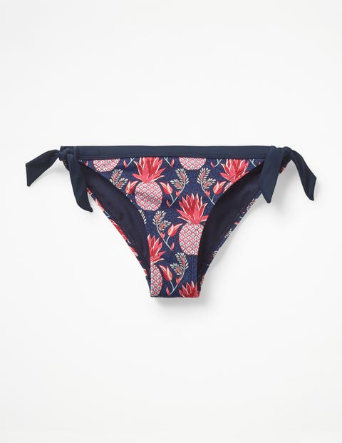 Tie Bikini Bottoms - Navy, Tropical Fruit Tie Bikini Bottoms - Navy, Tropical Fruit