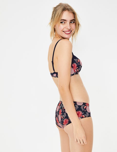 Bikini Shorts - Navy, Tropical Fruit Bikini Shorts - Navy, Tropical Fruit