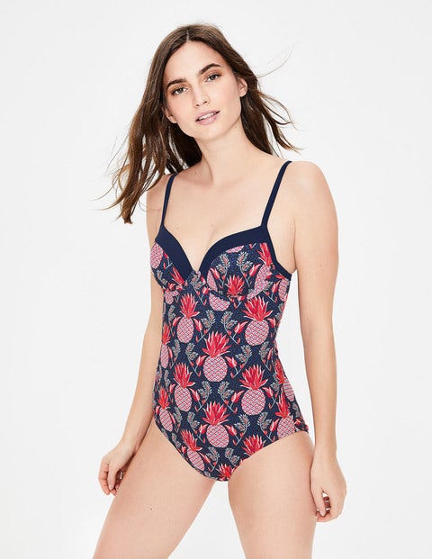 Milos Cup-Size Swimsuit - Navy, Tropical Fruit Milos Cup-Size Swimsuit - Navy, Tropical Fruit