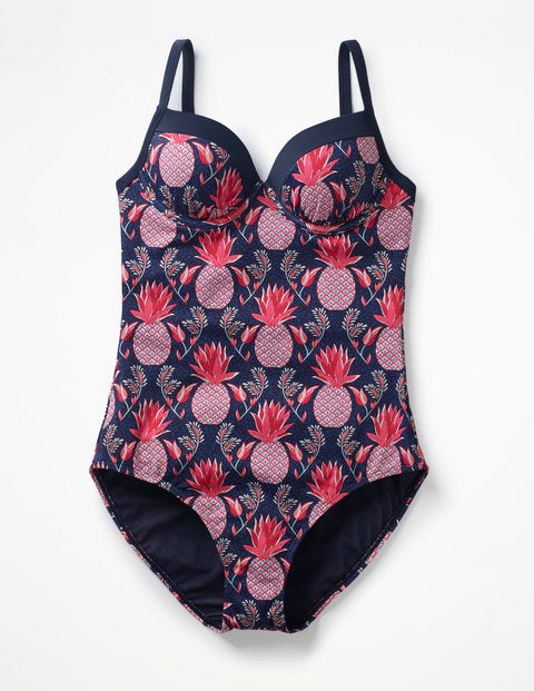 Milos Cup-Size Swimsuit - Navy, Tropical Fruit Milos Cup-Size Swimsuit - Navy, Tropical Fruit