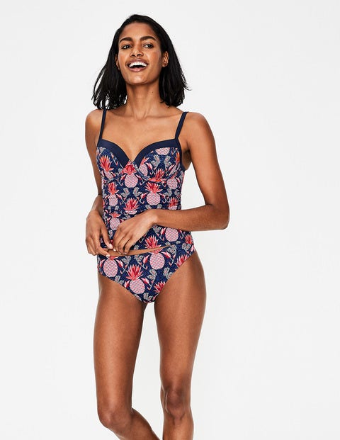 Milos Cup-Size Tankini Top - Navy, Tropical Fruit Milos Cup-Size Tankini Top - Navy, Tropical Fruit