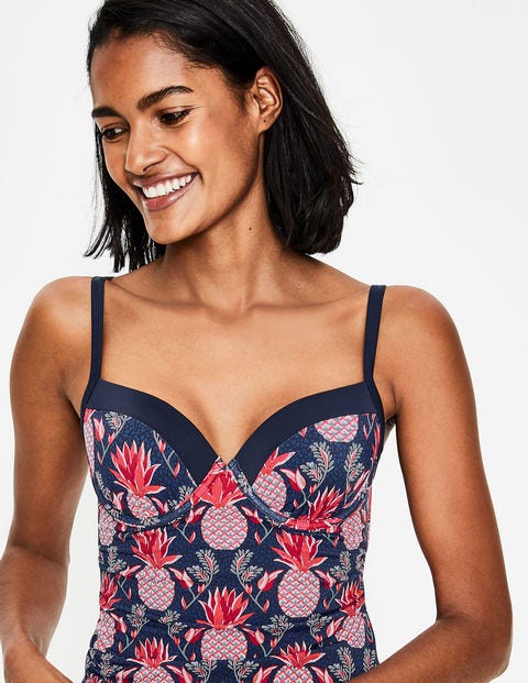 Milos Cup-Size Tankini Top - Navy, Tropical Fruit Milos Cup-Size Tankini Top - Navy, Tropical Fruit
