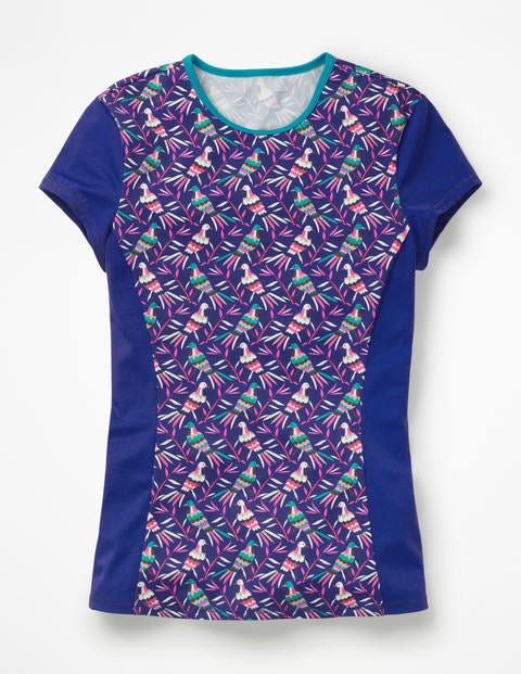 Short Sleeve Rash Guard - Lapis Blue, Bird Otomi Short Sleeve Rash Guard - Lapis Blue, Bird Otomi