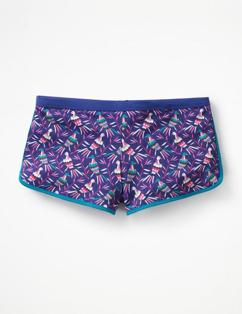 Piping Swim Shorts - Lapis Blue, Bird Otomi Piping Swim Shorts - Lapis Blue, Bird Otomi