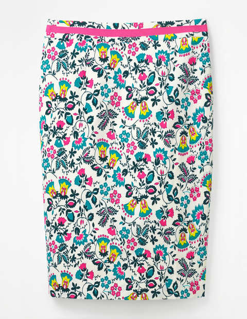 Modern Pencil Skirt - Ivory Exotic Garden Modern Pencil Skirt - Ivory Exotic Garden