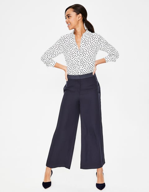 Exeter Wide Leg Culottes - Navy Exeter Wide Leg Culottes - Navy