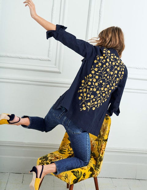 Ruby Embroidered Jacket - Navy Ruby Embroidered Jacket - Navy