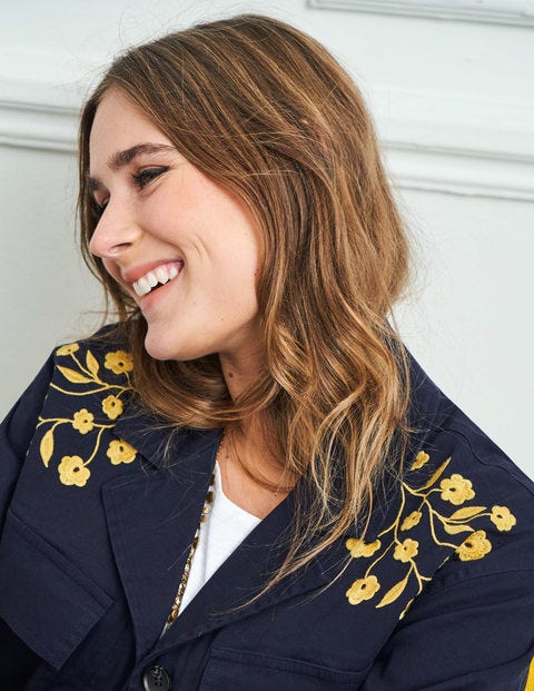 Ruby Embroidered Jacket - Navy Ruby Embroidered Jacket - Navy
