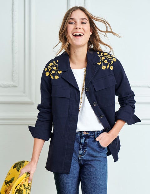 Ruby Embroidered Jacket - Navy Ruby Embroidered Jacket - Navy