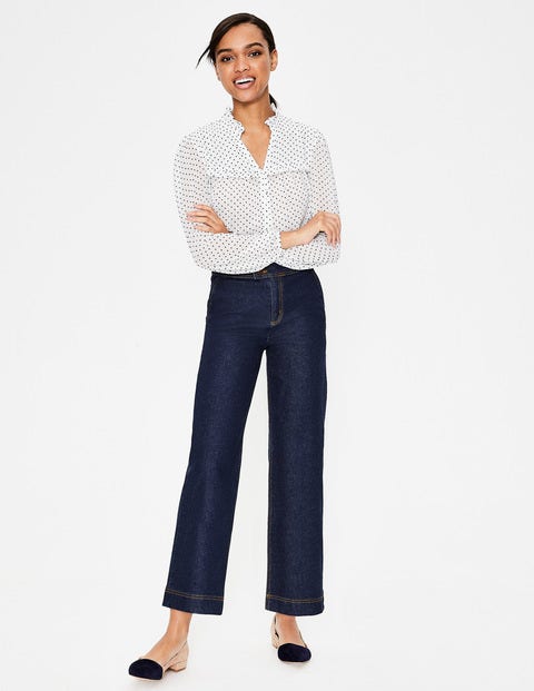 indigo cropped jeans