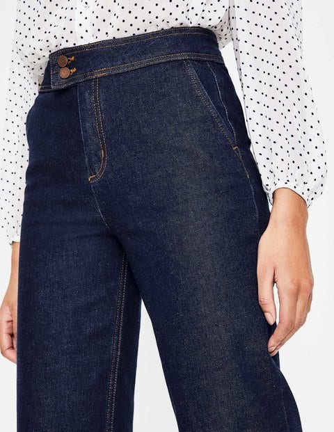 indigo cropped jeans