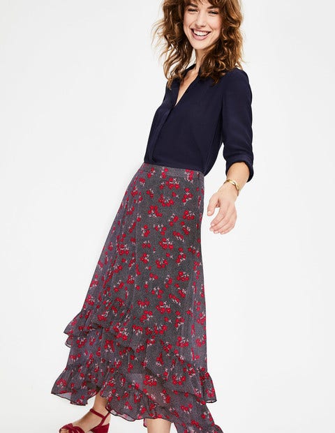 Coraline Midi Skirt - Navy and Red, Daisy Field Coraline Midi Skirt - Navy and Red, Daisy Field