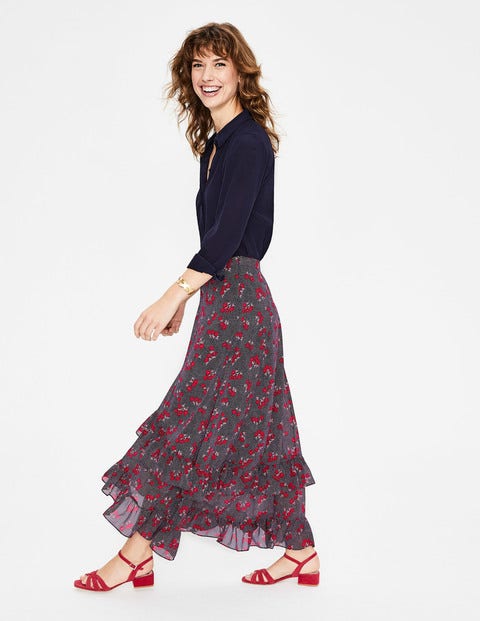 Coraline Midi Skirt - Navy and Red, Daisy Field Coraline Midi Skirt - Navy and Red, Daisy Field