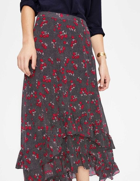 Coraline Midi Skirt - Navy and Red, Daisy Field | Boden US