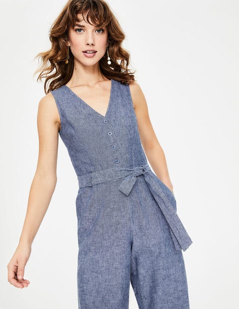 chambray overall dress
