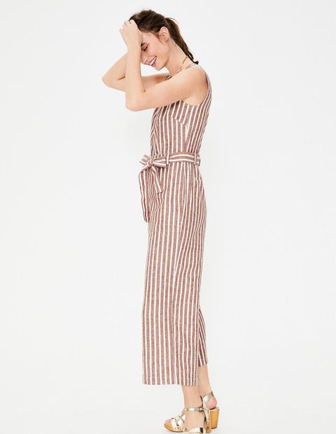 Verity Jumpsuit - Conker and Ivory Stripe Verity Jumpsuit - Conker and Ivory Stripe