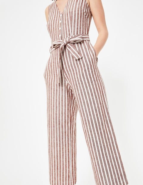 Verity Jumpsuit - Conker and Ivory Stripe Verity Jumpsuit - Conker and Ivory Stripe