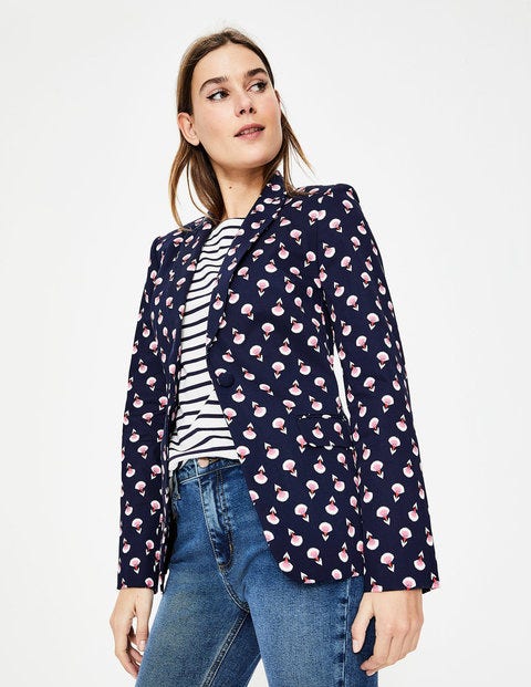 Ledbury Blazer - Navy, Falling Carnival Blossom Ledbury Blazer - Navy, Falling Carnival Blossom