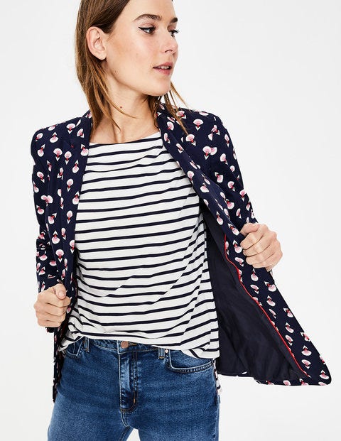 Ledbury Blazer - Navy, Falling Carnival Blossom Ledbury Blazer - Navy, Falling Carnival Blossom