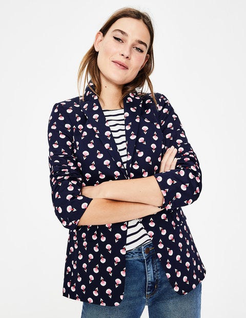 Ledbury Blazer - Navy, Falling Carnival Blossom Ledbury Blazer - Navy, Falling Carnival Blossom