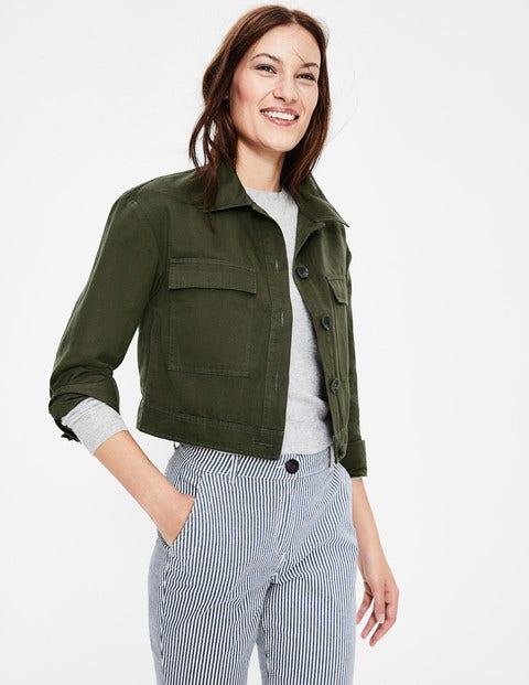 Cropped Utility Jacket - Classic Khaki Cropped Utility Jacket - Classic Khaki