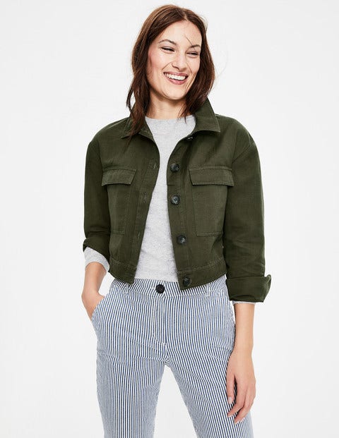 Cropped Utility Jacket - Classic Khaki Cropped Utility Jacket - Classic Khaki