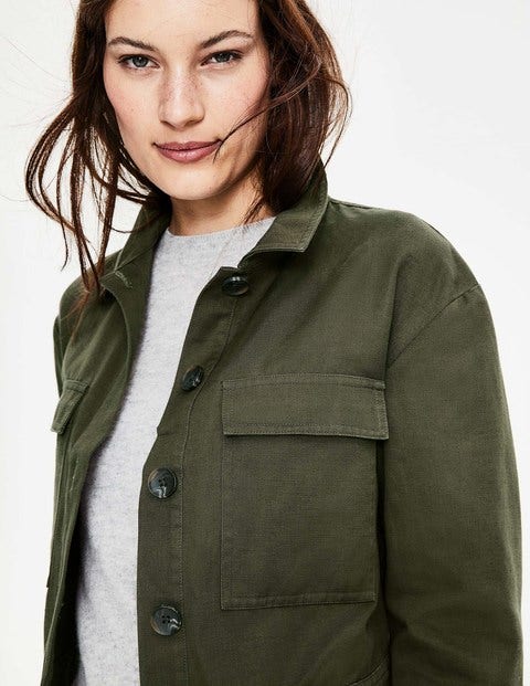 Cropped Utility Jacket - Classic Khaki Cropped Utility Jacket - Classic Khaki
