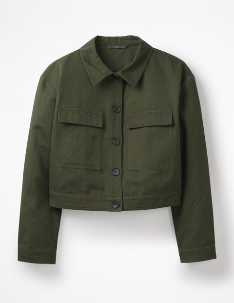 Cropped Utility Jacket - Classic Khaki Cropped Utility Jacket - Classic Khaki