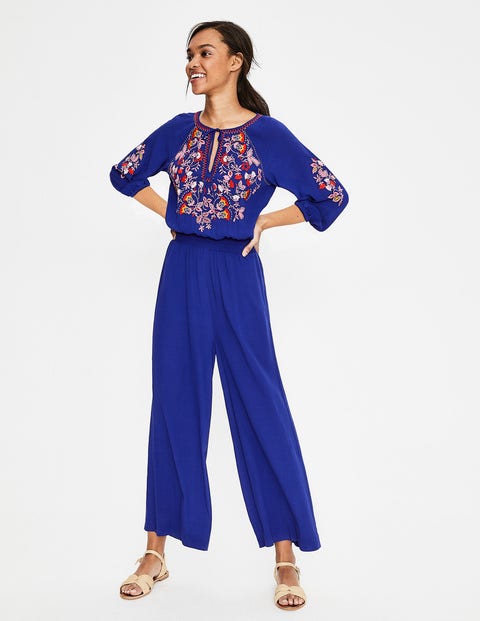 Natalie Jumpsuit mit Stickereien - Lapis Natalie Jumpsuit mit Stickereien - Lapis