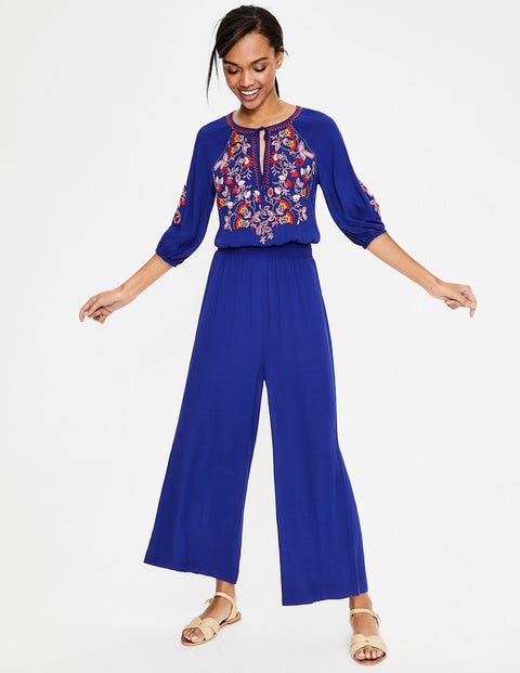Natalie Jumpsuit mit Stickereien - Lapis Natalie Jumpsuit mit Stickereien - Lapis