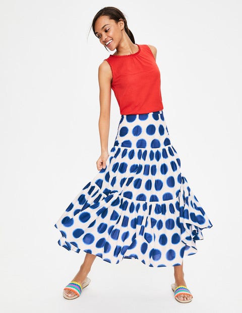 Tamara Skirt - Lapis and Ivory, Ikat Spot Tamara Skirt - Lapis and Ivory, Ikat Spot