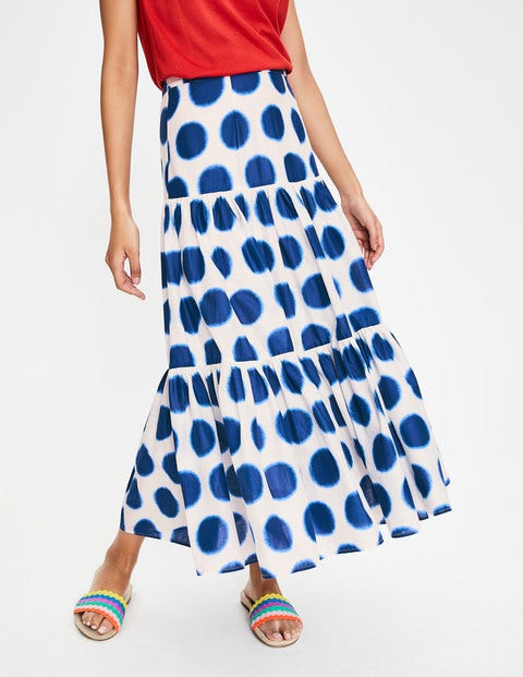 Tamara Skirt - Lapis and Ivory, Ikat Spot Tamara Skirt - Lapis and Ivory, Ikat Spot