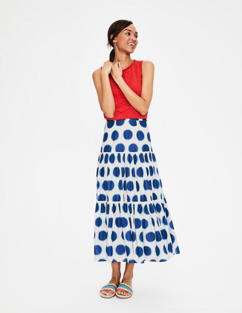 Tamara Skirt - Lapis and Ivory, Ikat Spot Tamara Skirt - Lapis and Ivory, Ikat Spot