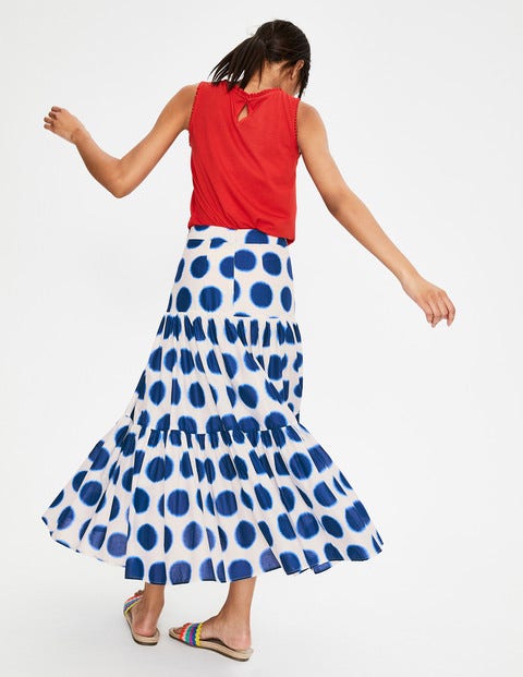 Tamara Skirt - Lapis and Ivory, Ikat Spot Tamara Skirt - Lapis and Ivory, Ikat Spot