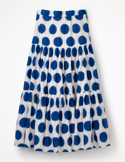 Tamara Skirt - Lapis and Ivory, Ikat Spot Tamara Skirt - Lapis and Ivory, Ikat Spot