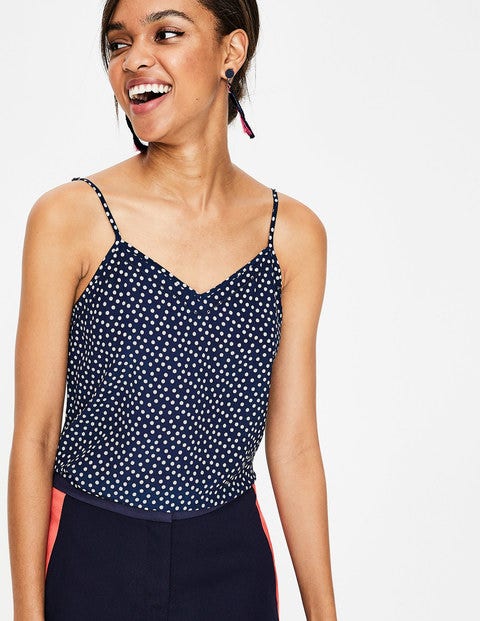 Silk Cami - Navy Spot Silk Cami - Navy Spot